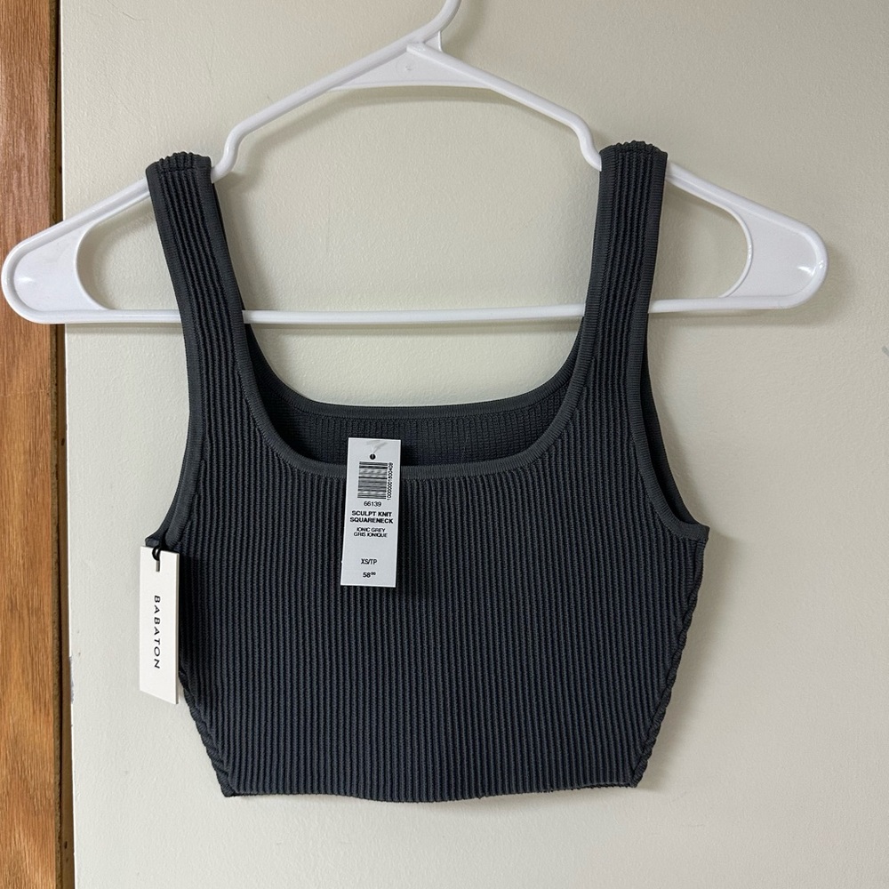 Aritzia Sculpt Knit Squareneck Crop Top